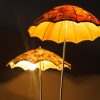 Rupert Nikoll Floor Lamp with Original Fabric Shades, Vienna, Around 1950s