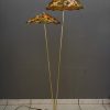 Rupert Nikoll Floor Lamp with Original Fabric Shades, Vienna, Around 1950s