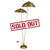 Rupert Nikoll Floor Lamp with Original Fabric Shades, Vienna, Around 1950s