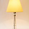 Big Art Deco glass table lamp with fabric shade vienna around 1920s