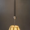 Adjustable art deco pendant with original fabric shade vienna around 1920s