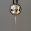 Adjustable art deco pendant with original fabric shade vienna around 1920s