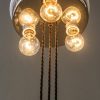 Adjustable art deco pendant with original fabric shade vienna around 1920s