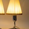 2 Art Deco Chrome Table lamps with original fabric shades vienna around 1920s