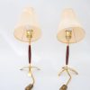 2x J.T.Kalmar table lamps with fabric shades vienna around 1950s