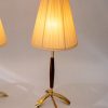 2x J.T.Kalmar table lamps with fabric shades vienna around 1950s