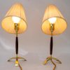 2x J.T.Kalmar table lamps with fabric shades vienna around 1950s