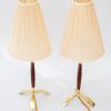 2x J.T.Kalmar table lamps with fabric shades vienna around 1950s