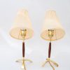 2x J.T.Kalmar table lamps with fabric shades vienna around 1950s