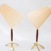 2x J.T.Kalmar table lamps with fabric shades vienna around 1950s
