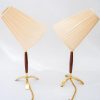 2x J.T.Kalmar table lamps with fabric shades vienna around 1950s
