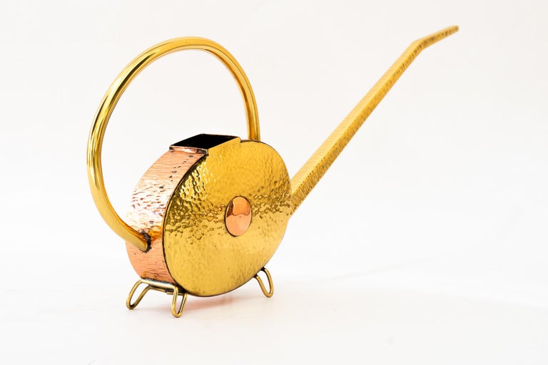 Hammered brass, copper can around 1950s