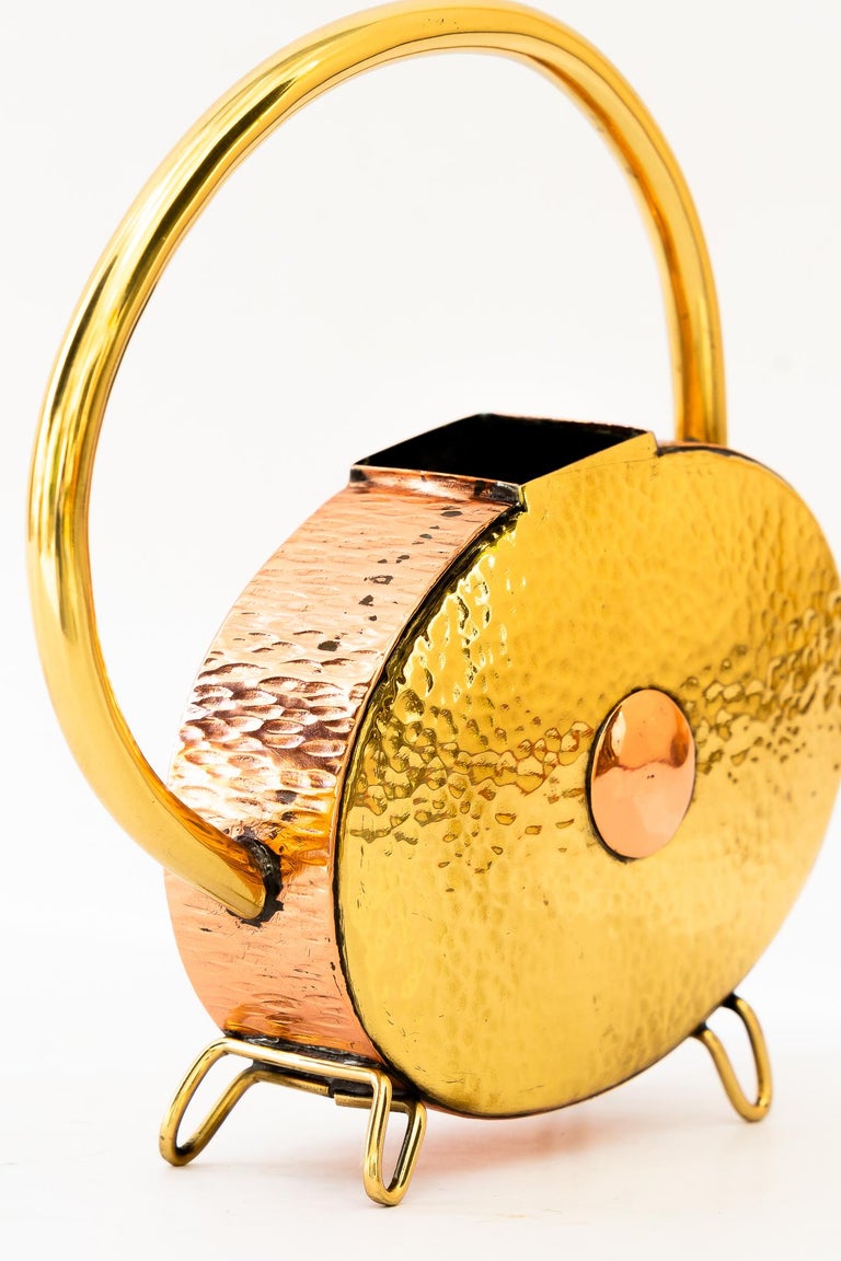 Hammered brass, copper can around 1950s
