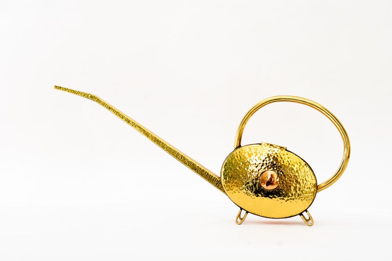 Hammered brass, copper can around 1950s