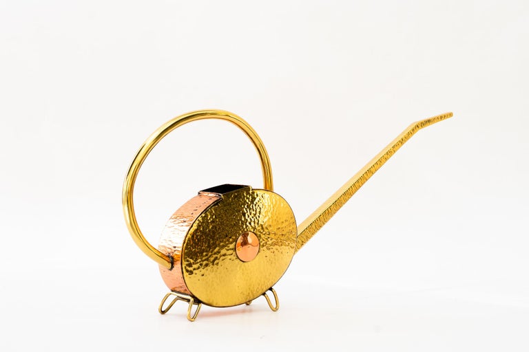 Hammered brass, copper can around 1950s
