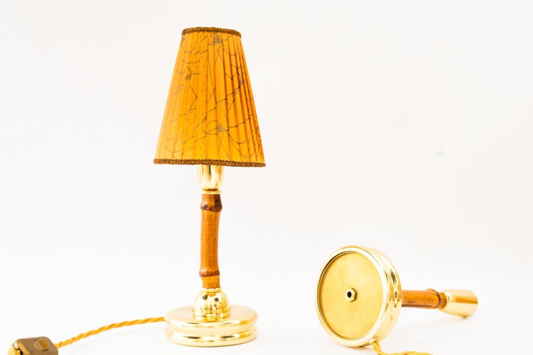 2x Rupert Nikoll table lamps with original fabric shade vienna around 1950s