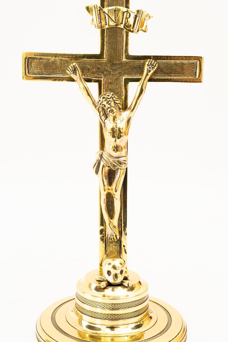 Art Deco brass cross around 1920s