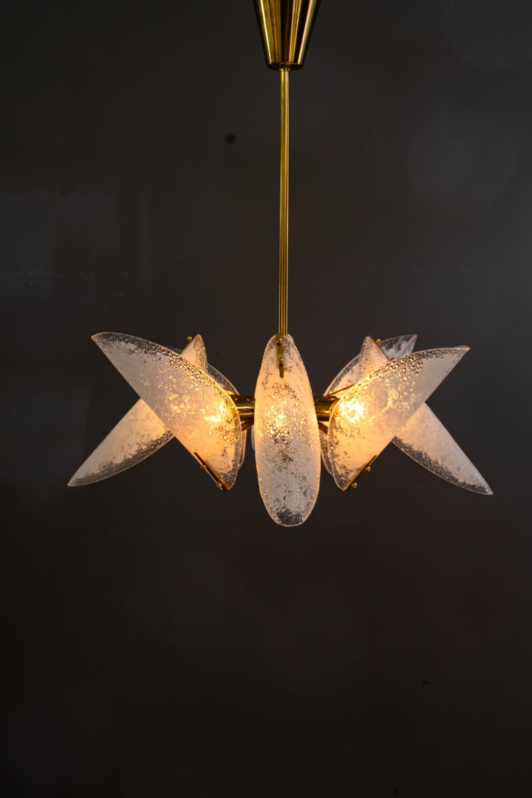 Rupert nikoll chandelier with original lucite shades vienna around 1960s