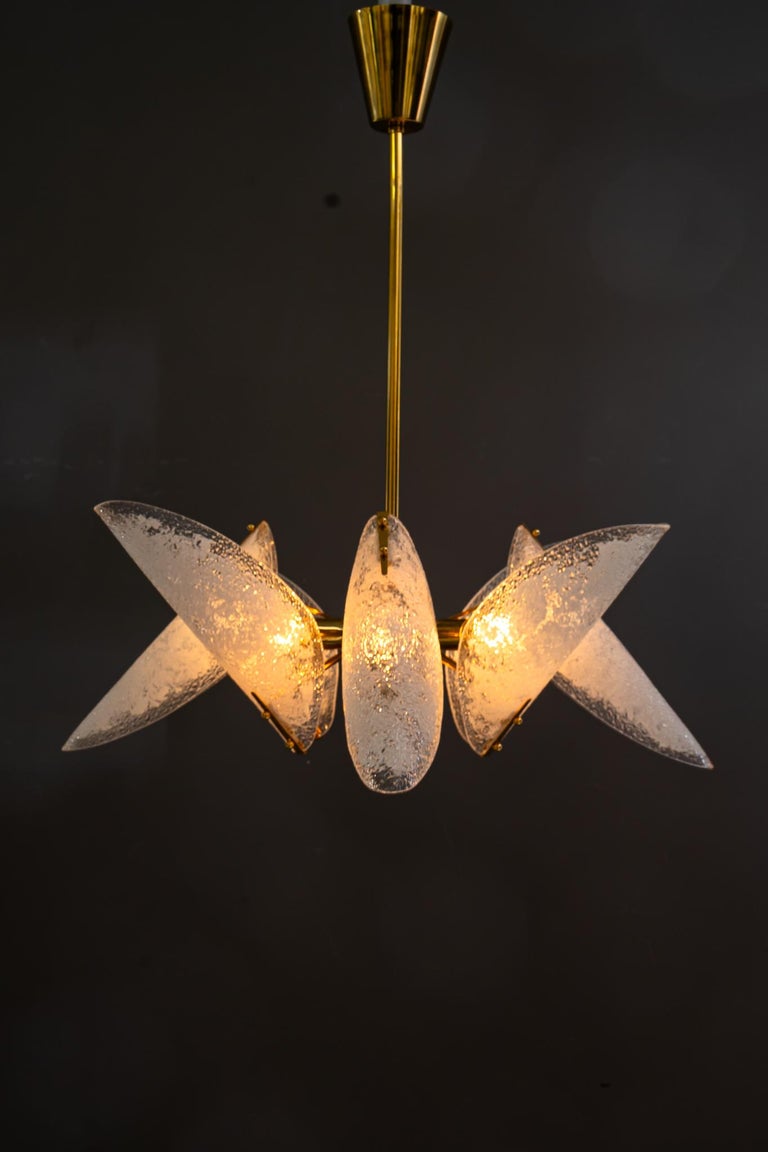 Rupert nikoll chandelier with original lucite shades vienna around 1960s