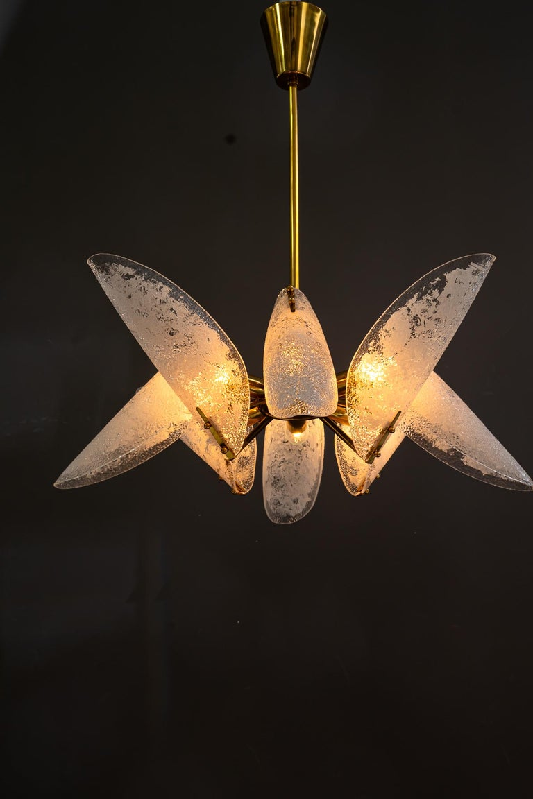 Rupert nikoll chandelier with original lucite shades vienna around 1960s