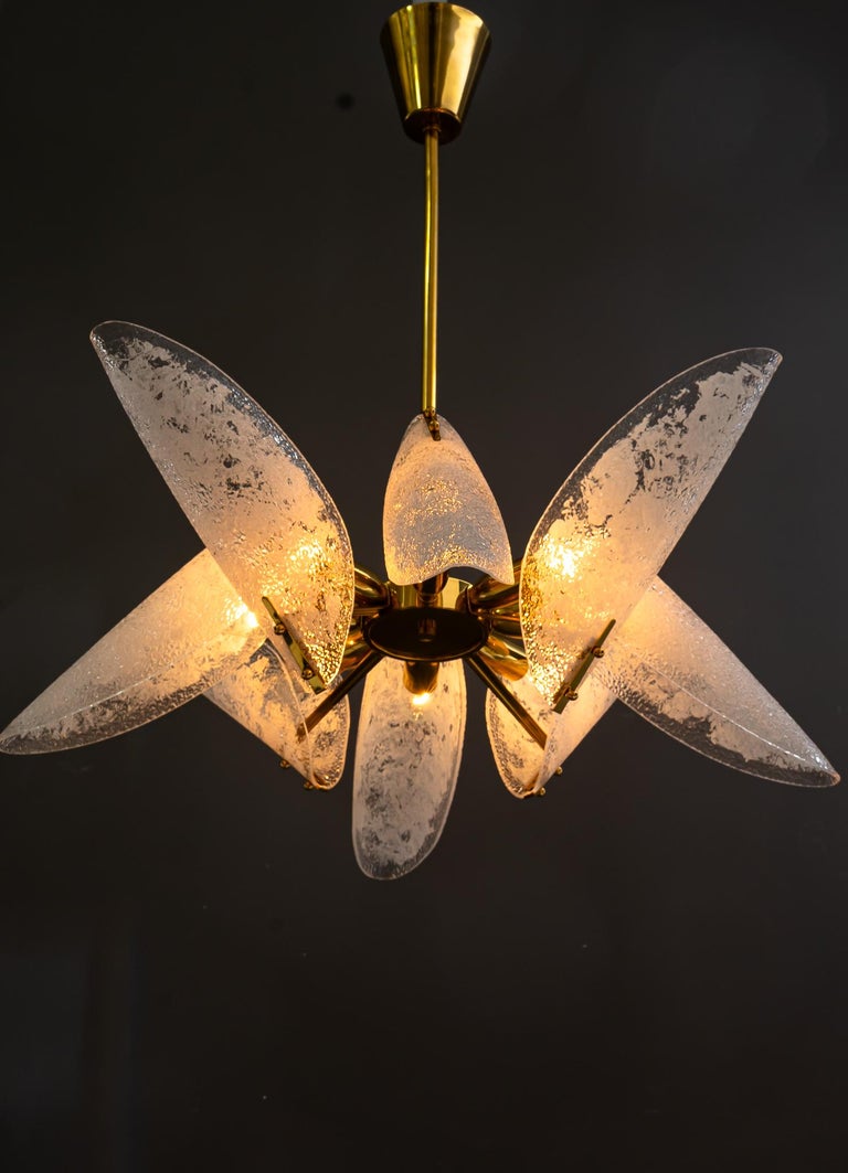 Rupert nikoll chandelier with original lucite shades vienna around 1960s
