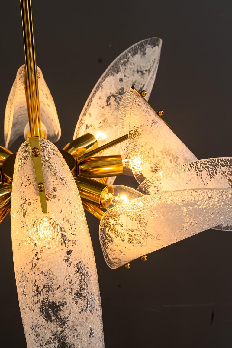 Rupert nikoll chandelier with original lucite shades vienna around 1960s