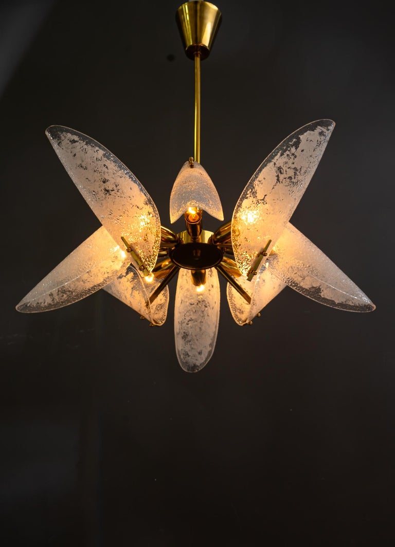 Rupert nikoll chandelier with original lucite shades vienna around 1960s