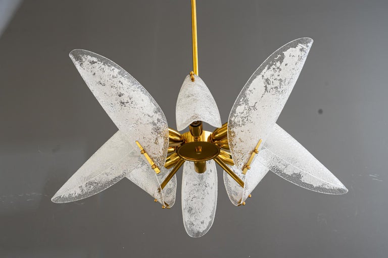 Rupert nikoll chandelier with original lucite shades vienna around 1960s