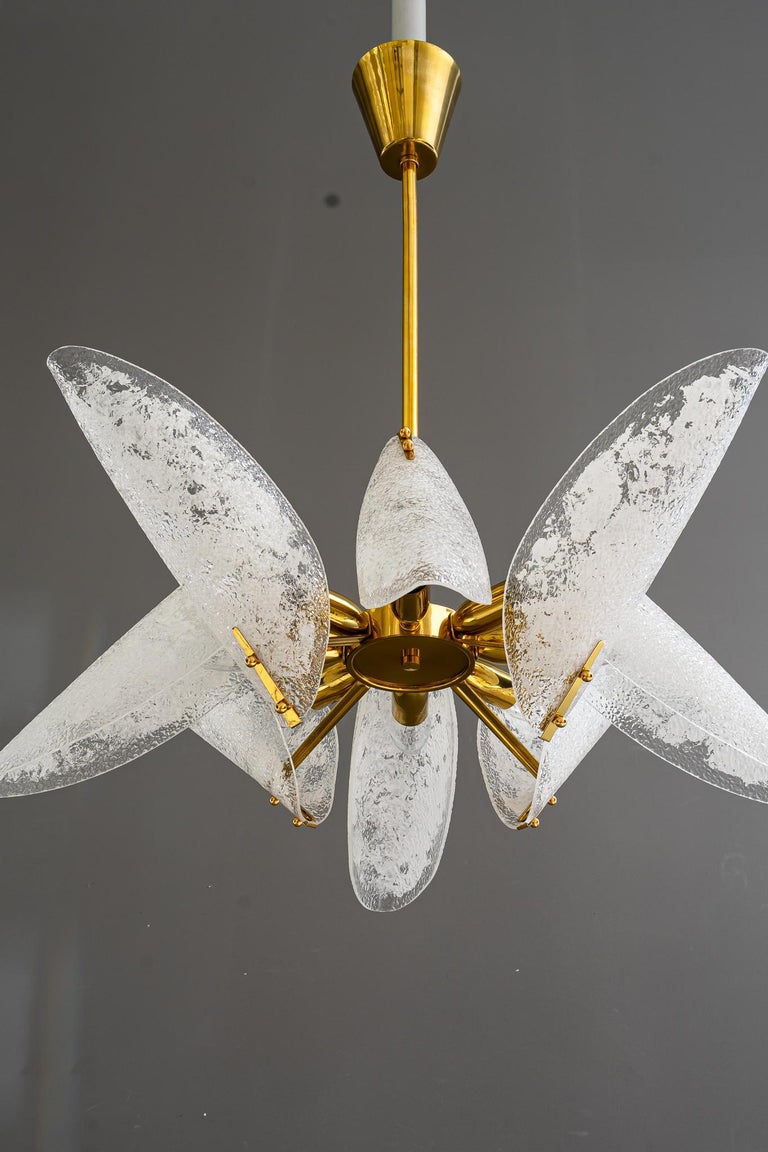 Rupert nikoll chandelier with original lucite shades vienna around 1960s
