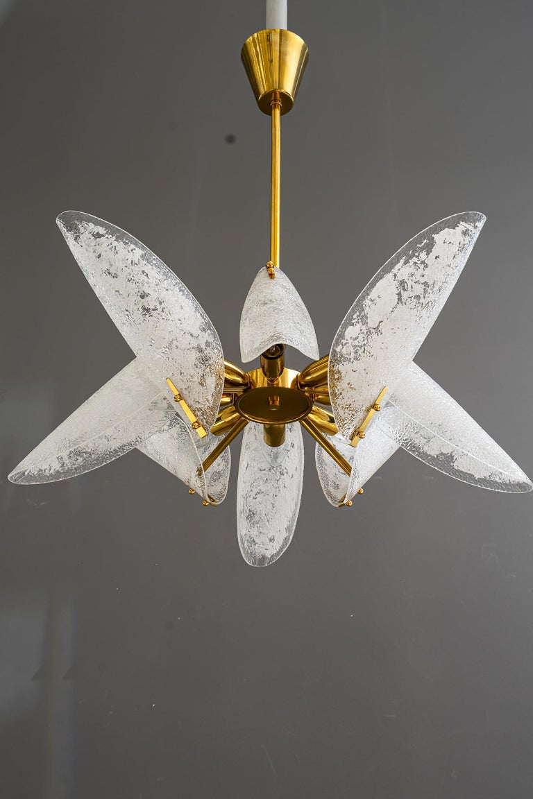 Rupert nikoll chandelier with original lucite shades vienna around 1960s