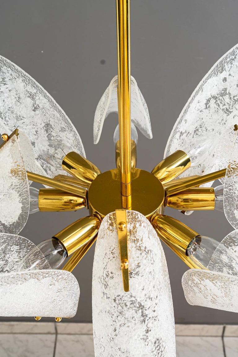 Rupert nikoll chandelier with original lucite shades vienna around 1960s