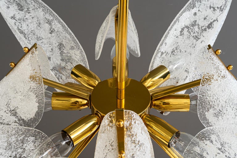 Rupert nikoll chandelier with original lucite shades vienna around 1960s