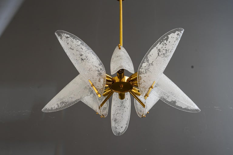 Rupert nikoll chandelier with original lucite shades vienna around 1960s