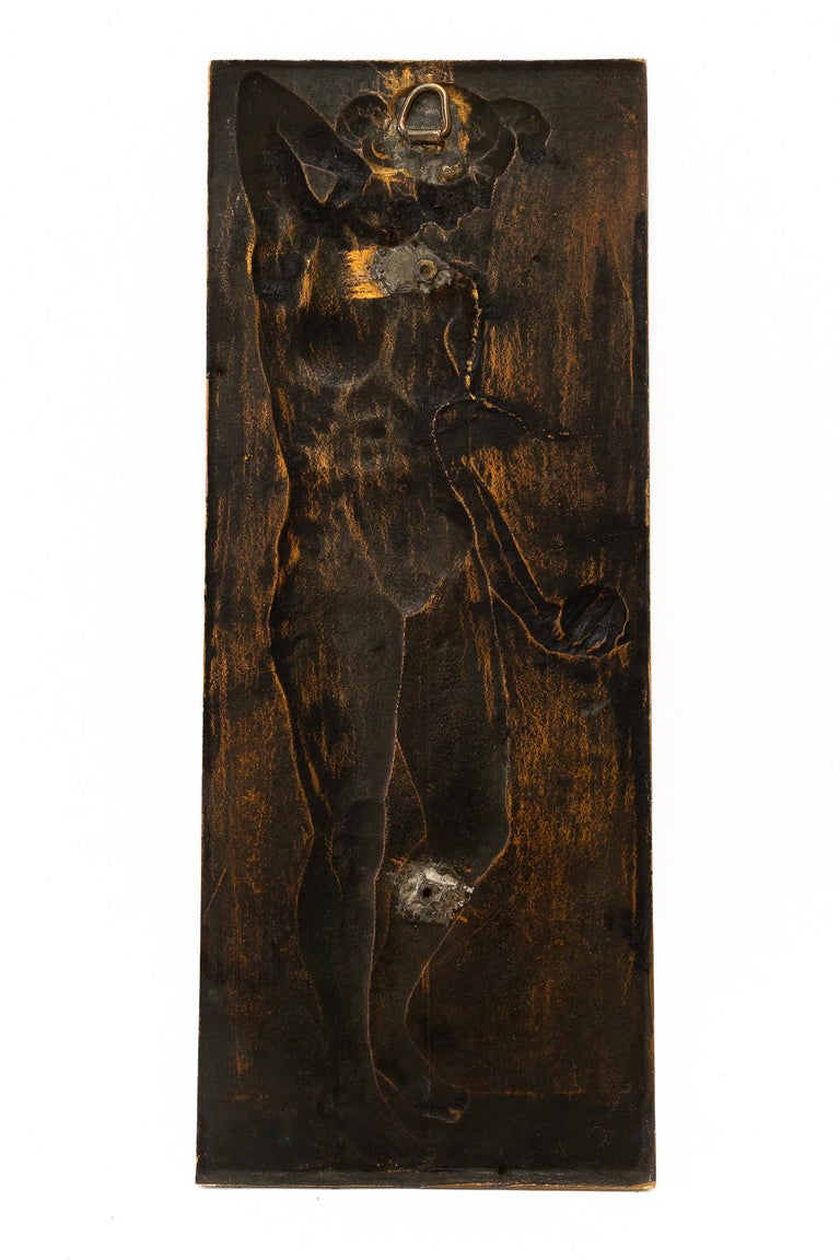 Art Deco Bronze Relief with nude women motiv original patina around 1920