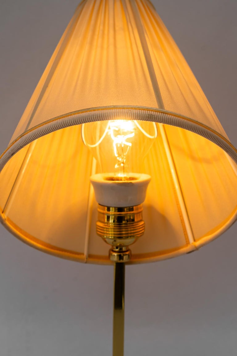 Art Deco brass Table lamp with fabric shade vienna around 1920s
