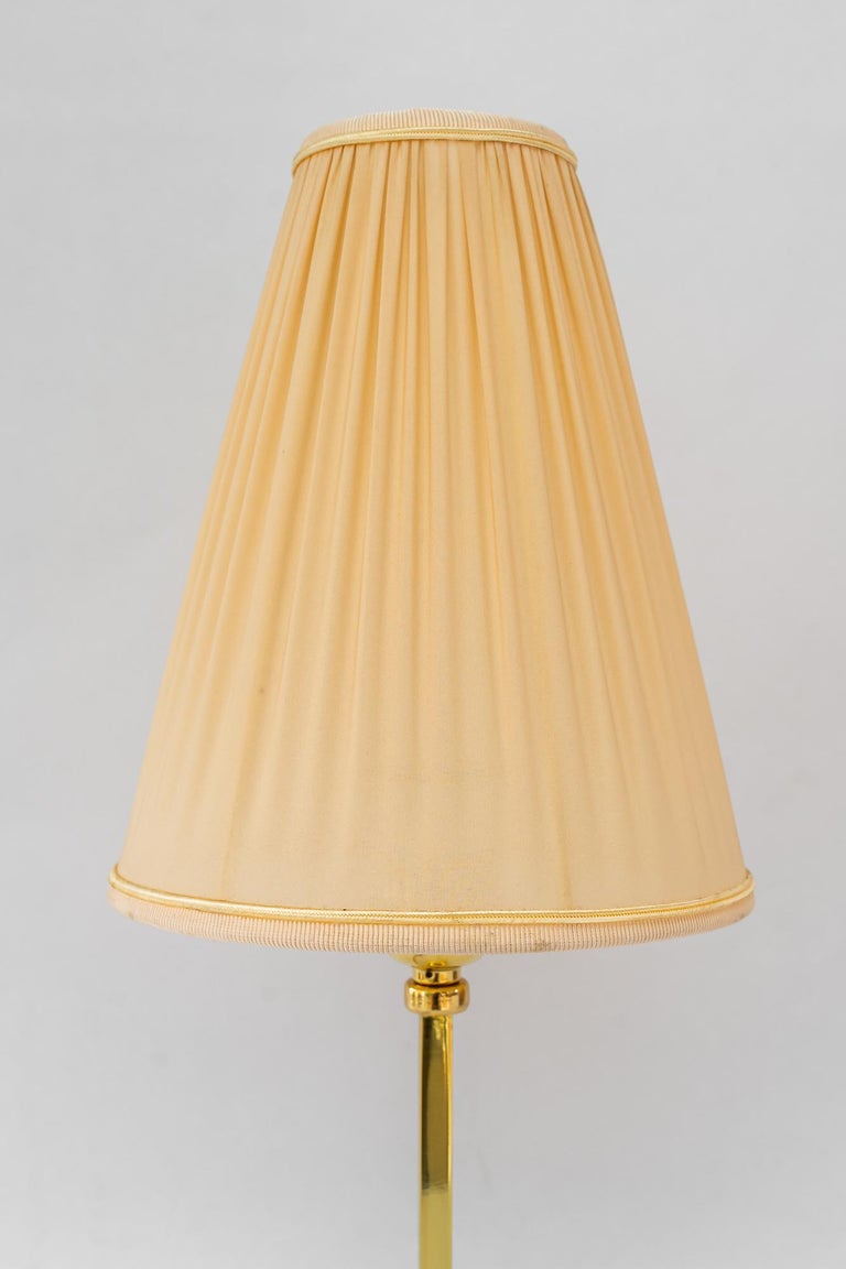 Art Deco brass Table lamp with fabric shade vienna around 1920s