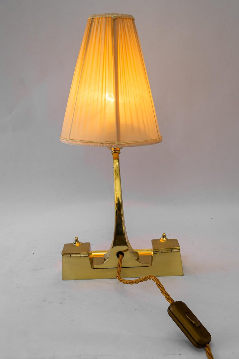 Art Deco table lamp with fabric shade vienna around 1920s