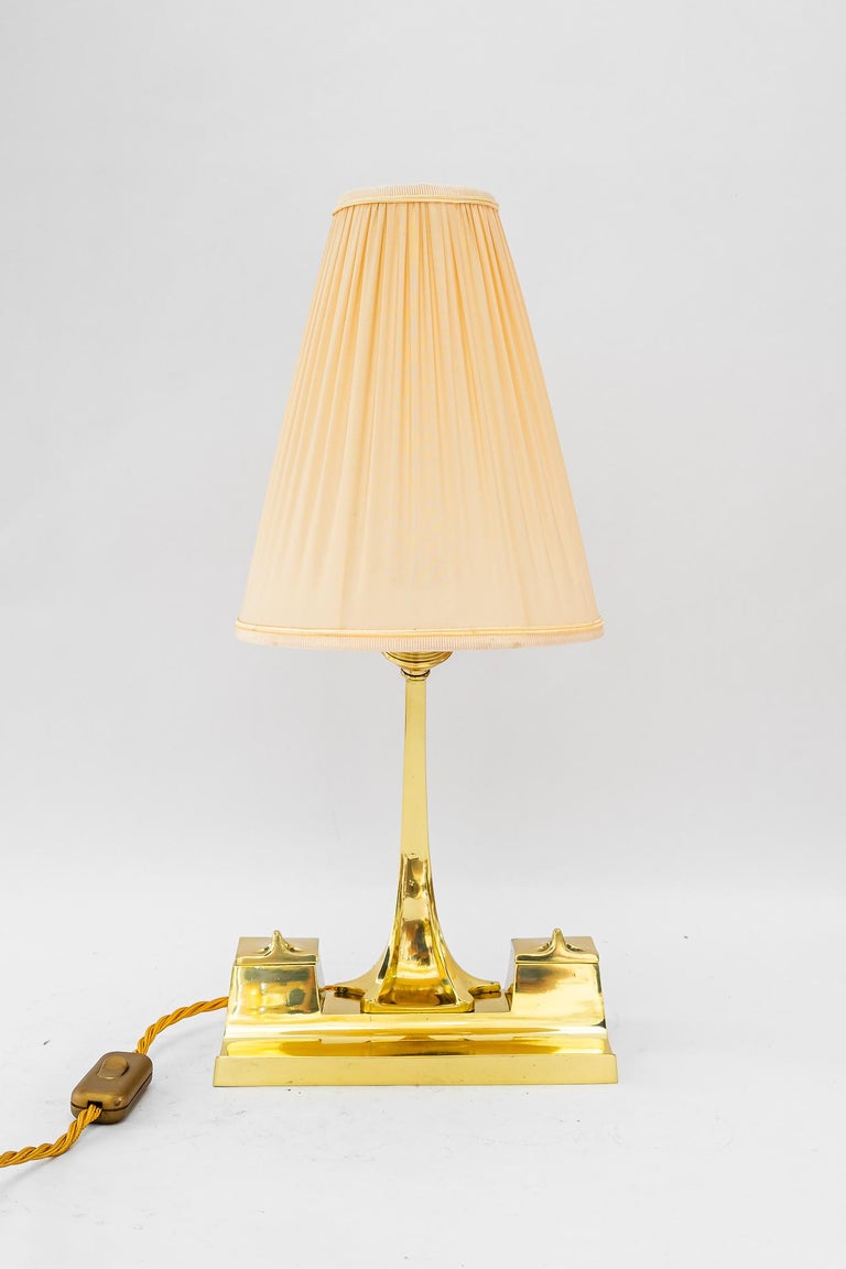 Art Deco table lamp with fabric shade vienna around 1920s