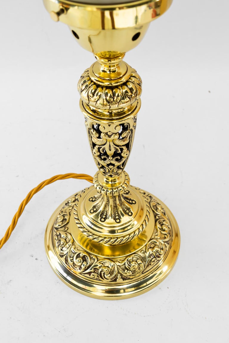 Historistic table lamp with original cut glass shade vienna around 1890sglass shade vienna around 1890s
