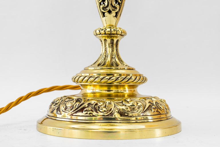 Historistic table lamp with original cut glass shade vienna around 1890sglass shade vienna around 1890s