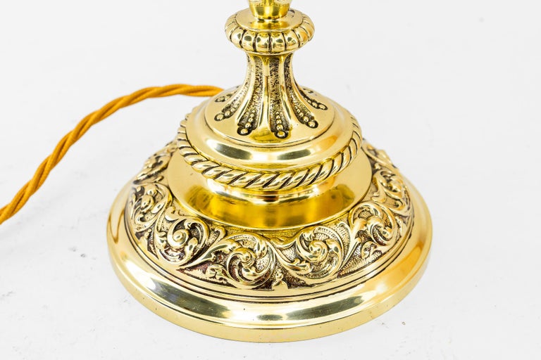 Historistic table lamp with original cut glass shade vienna around 1890sglass shade vienna around 1890s
