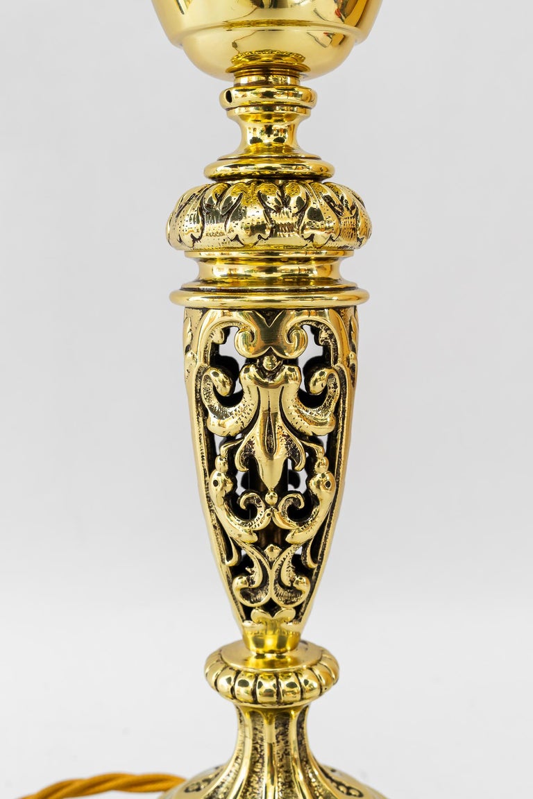 Historistic table lamp with original cut glass shade vienna around 1890sglass shade vienna around 1890s