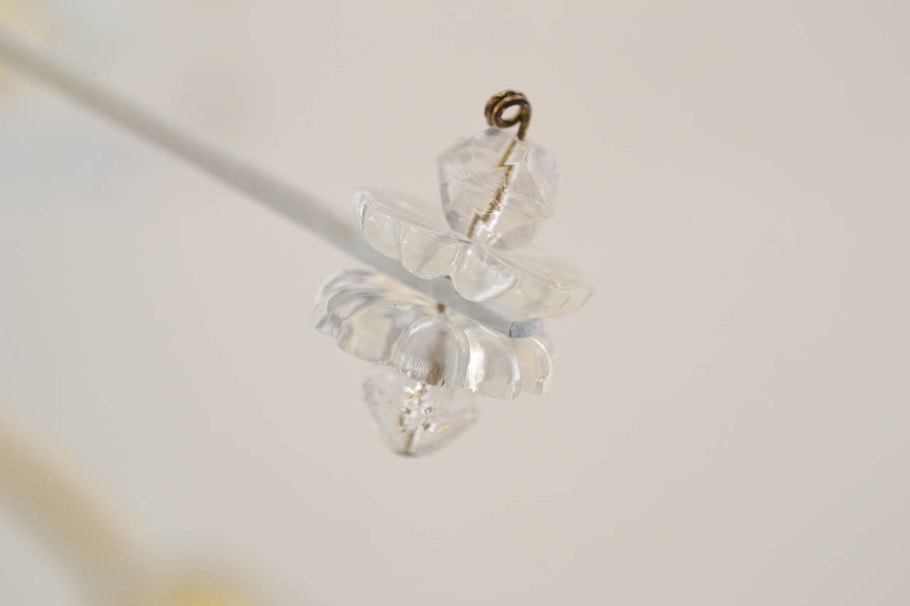 Three Floral Brass and Glass Sputnik Pendants by Emil Stejnar, 1950s