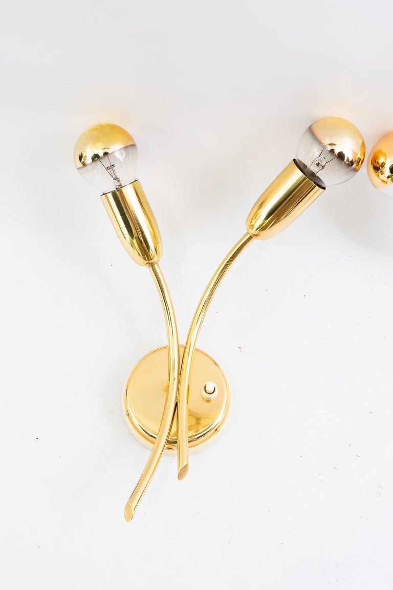 2 Rupert nikoll wall lamps vienna around 1960s