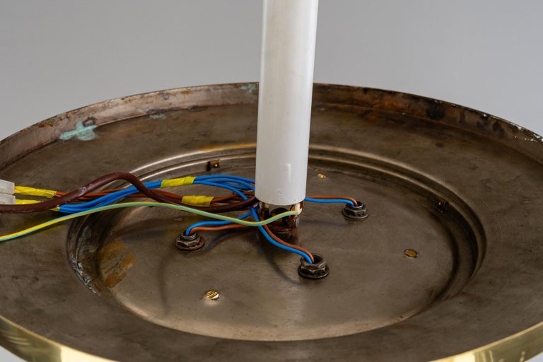 Big Art Deco ceiling lamp with original antique glass shade vienna around 1920s