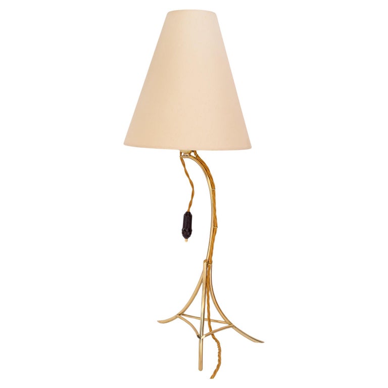 Big Table lamp with fabric shade by rupert Nikoll vienna around 1950s