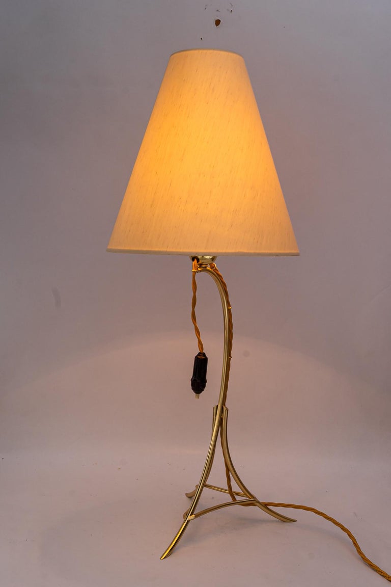 Big Table lamp with fabric shade by rupert Nikoll vienna around 1950s