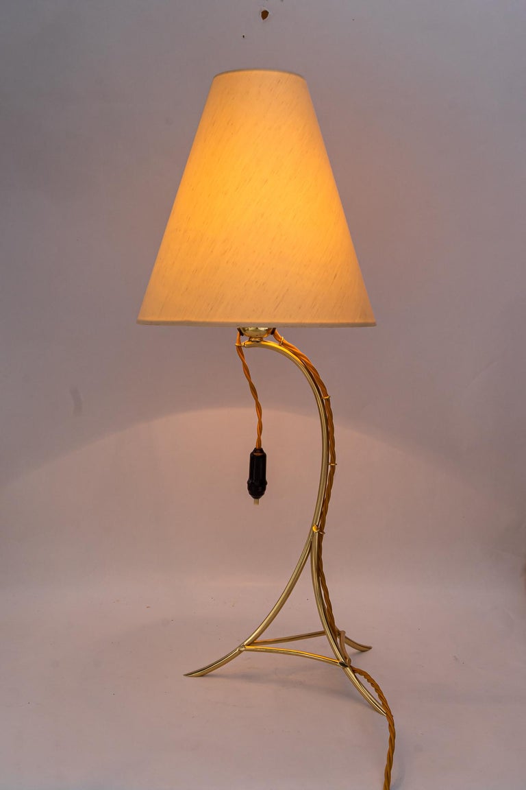 Big Table lamp with fabric shade by rupert Nikoll vienna around 1950s