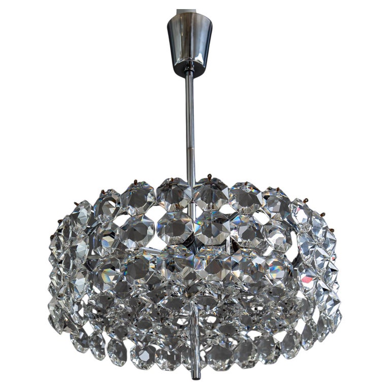 Chromed bakalowits chandelier vienna around 1950s