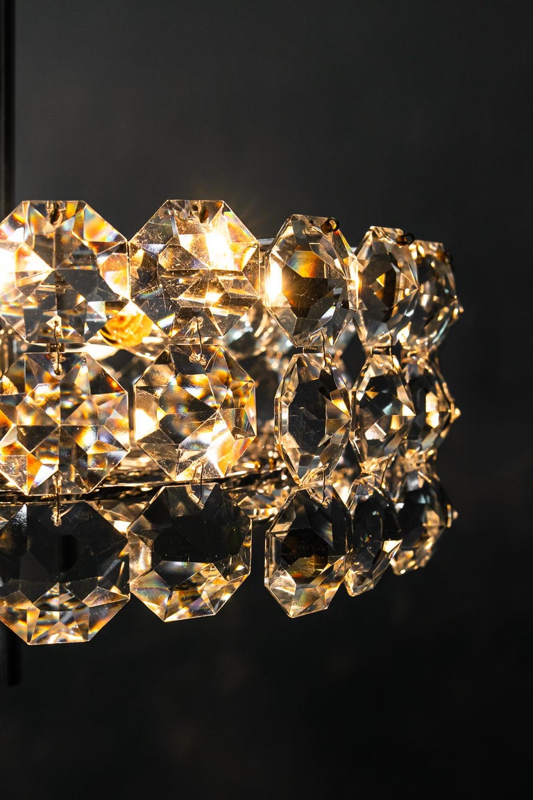 Chromed bakalowits chandelier vienna around 1950s